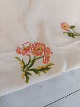 Cream Scattered Botanical Floral Smooth Rayon Crepe {by the half yard}