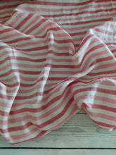 Pink & Red Stripe Cotton Gauze {by the half yard}