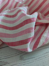 Pink & Red Stripe Cotton Gauze {by the half yard}