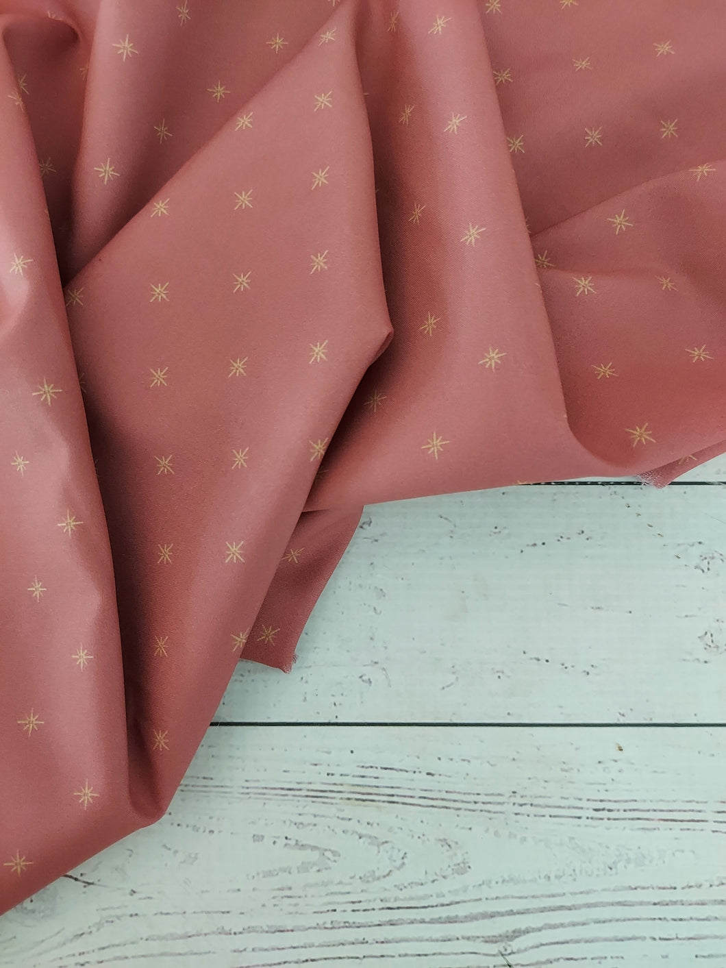 Exclusive Design- Withered Rose & Gold Stars {by the half yard}
