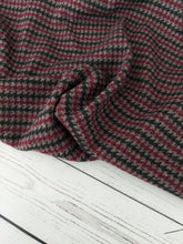 Maroon & Black Petite Houndstooth Hacci Sweater Knit {by the half yard}