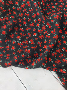 Black & Red Tiniest Floral {by the half yard}