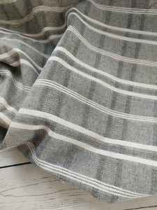 Gray Plaid Textured Cotton Linen Blend {by the half yard}
