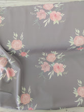 Exclusive Design- Gray & Pink Floral {by the half yard}