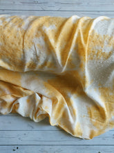 Yellow & White Tie Dye Swiss Dot Rayon Challis {by the half yard}