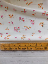 White & Pink Floral Print Polyester {by the half yard}