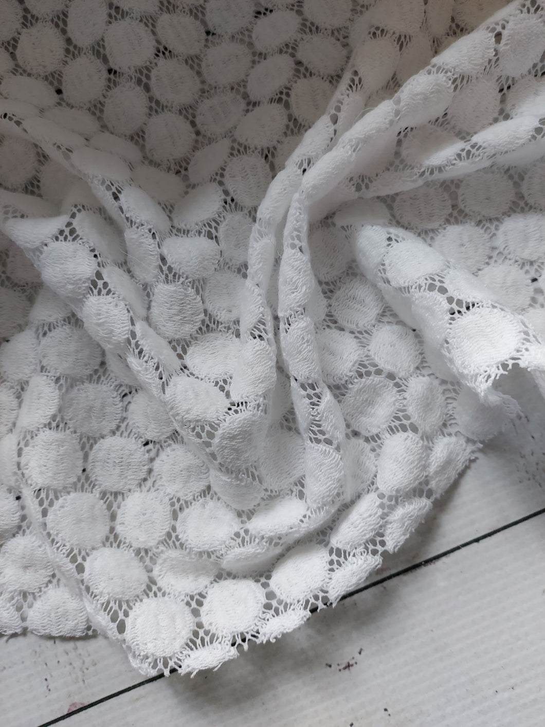 White Dot Stretch Lace {by the half yard}