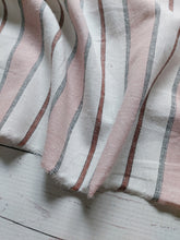 Brandy & Dusty Pink Stripe Slubbed Cotton Blend {by the half yard}