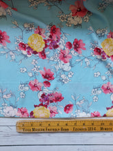 Blue, Coral, and Yellow Floral {by the half yard}